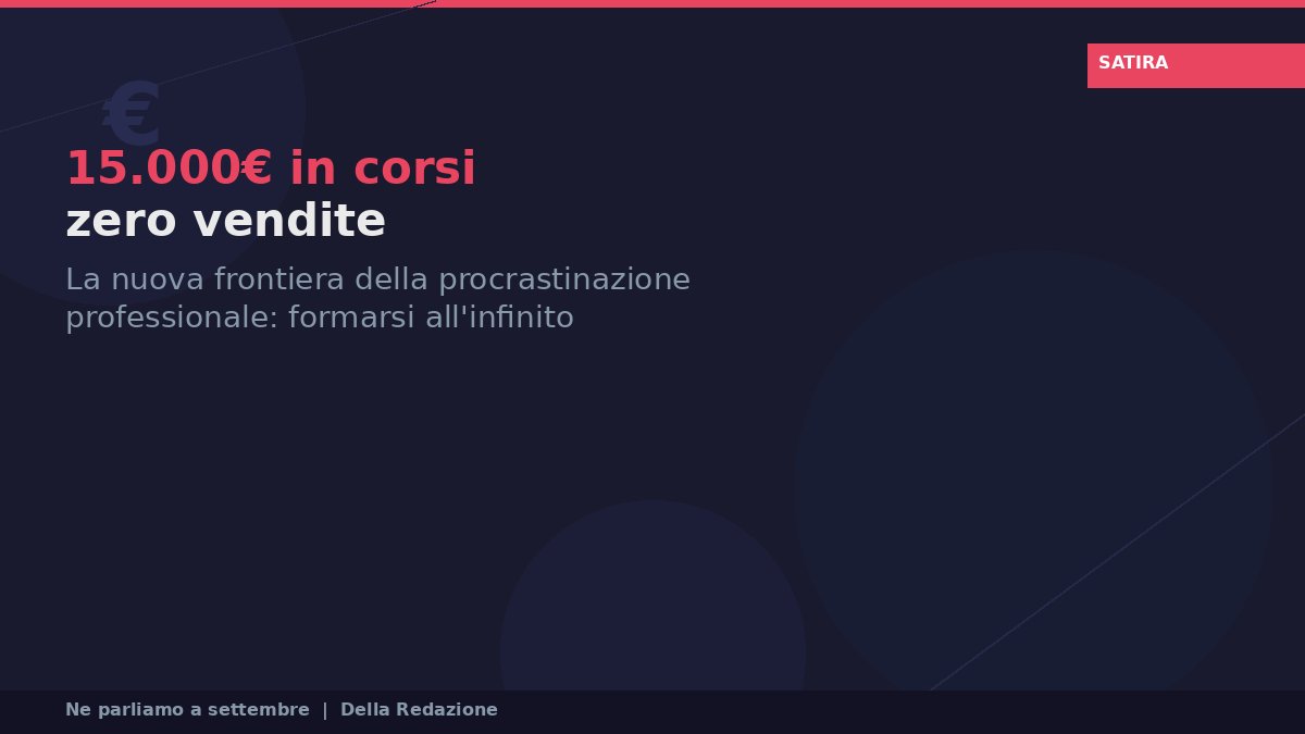 Il venditore che ha speso 15.000 euro in corsi per non vendere nulla