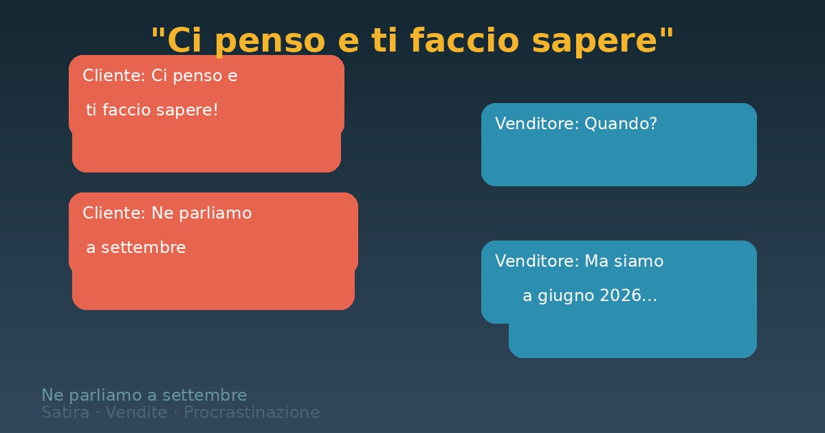 Il ci penso e ti faccio sapere: la tecnica di vendita che ha sconfitto tutte le altre