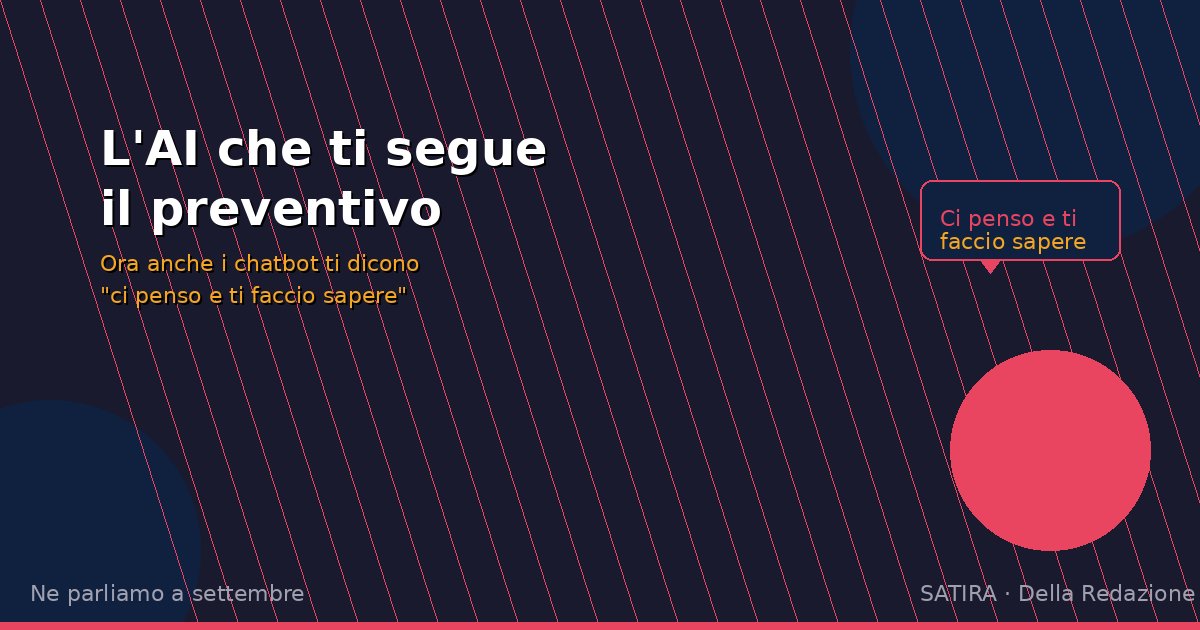 L'AI che ti segue il preventivo: ora anche i chatbot ti dicono 